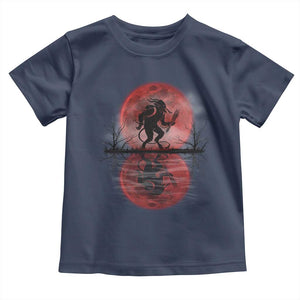 Christmas Krampus Toddler T Shirt Scary Horror Goth Xmas Blood Moon Ugly Sweater Evil Pajama TS10 Navy Print Your Wear
