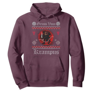 Christmas Krampus Hoodie Goth Xmas Gruss Von Krampus Ugly Christmas Sweater Evil Pajama TS10 Maroon Print Your Wear