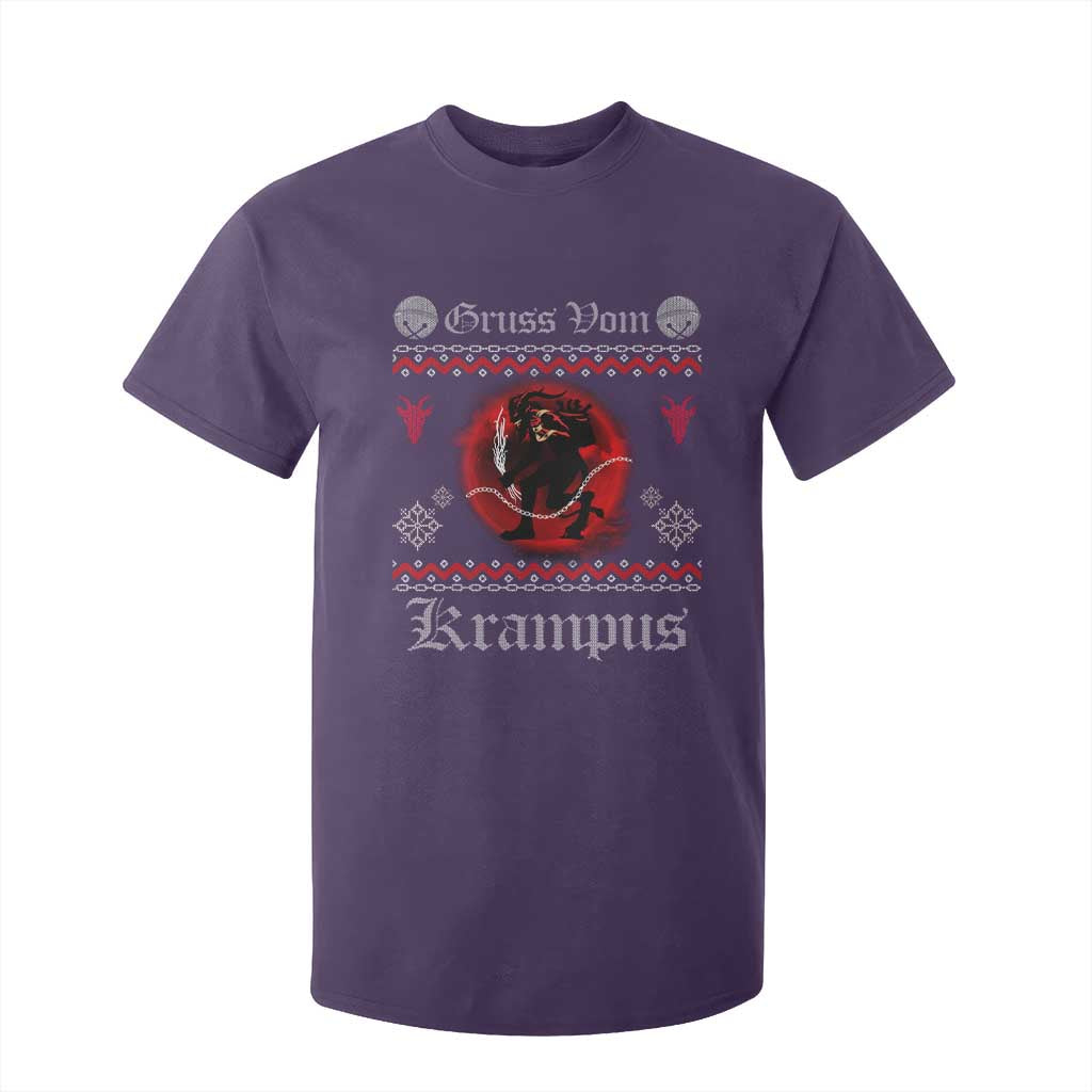 Christmas Krampus T Shirt For Kid Goth Xmas Gruss Von Krampus Ugly Christmas Sweater Evil Pajama TS10 Purple Print Your Wear