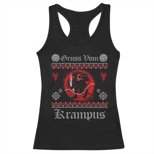 Christmas Krampus Racerback Tank Top Goth Xmas Gruss Von Krampus Ugly Christmas Sweater Evil Pajama TS10 Black Print Your Wear