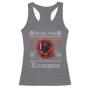 Christmas Krampus Racerback Tank Top Goth Xmas Gruss Von Krampus Ugly Christmas Sweater Evil Pajama TS10 Charcoal Print Your Wear
