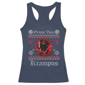 Christmas Krampus Racerback Tank Top Goth Xmas Gruss Von Krampus Ugly Christmas Sweater Evil Pajama TS10 Navy Print Your Wear