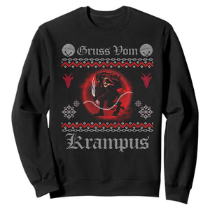Christmas Krampus Sweatshirt Goth Xmas Gruss Von Krampus Ugly Christmas Sweater Evil Pajama TS10 Black Print Your Wear