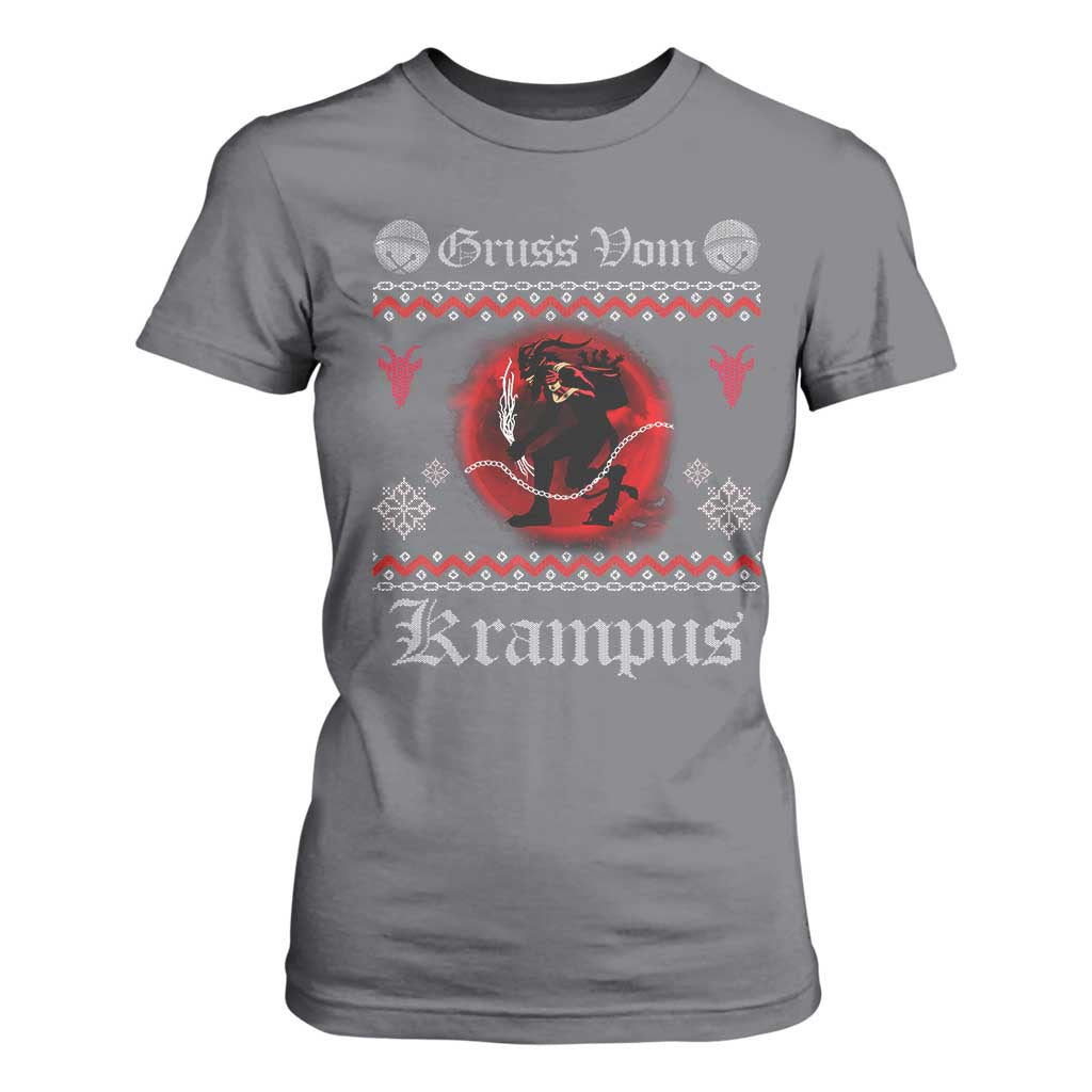 Christmas Krampus T Shirt For Women Goth Xmas Gruss Von Krampus Ugly Christmas Sweater Evil Pajama TS10 Charcoal Print Your Wear