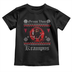 Christmas Krampus Toddler T Shirt Goth Xmas Gruss Von Krampus Ugly Christmas Sweater Evil Pajama TS10 Black Print Your Wear