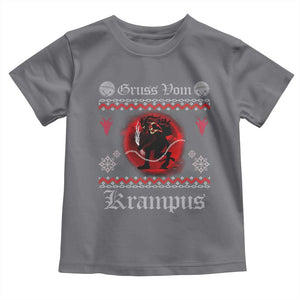 Christmas Krampus Toddler T Shirt Goth Xmas Gruss Von Krampus Ugly Christmas Sweater Evil Pajama TS10 Charcoal Print Your Wear