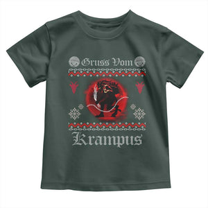 Christmas Krampus Toddler T Shirt Goth Xmas Gruss Von Krampus Ugly Christmas Sweater Evil Pajama TS10 Dark Forest Green Print Your Wear