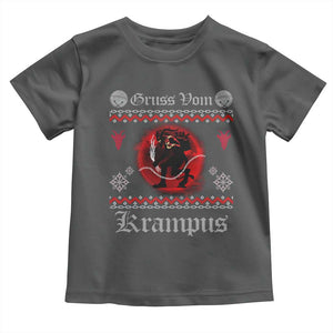 Christmas Krampus Toddler T Shirt Goth Xmas Gruss Von Krampus Ugly Christmas Sweater Evil Pajama TS10 Dark Heather Print Your Wear
