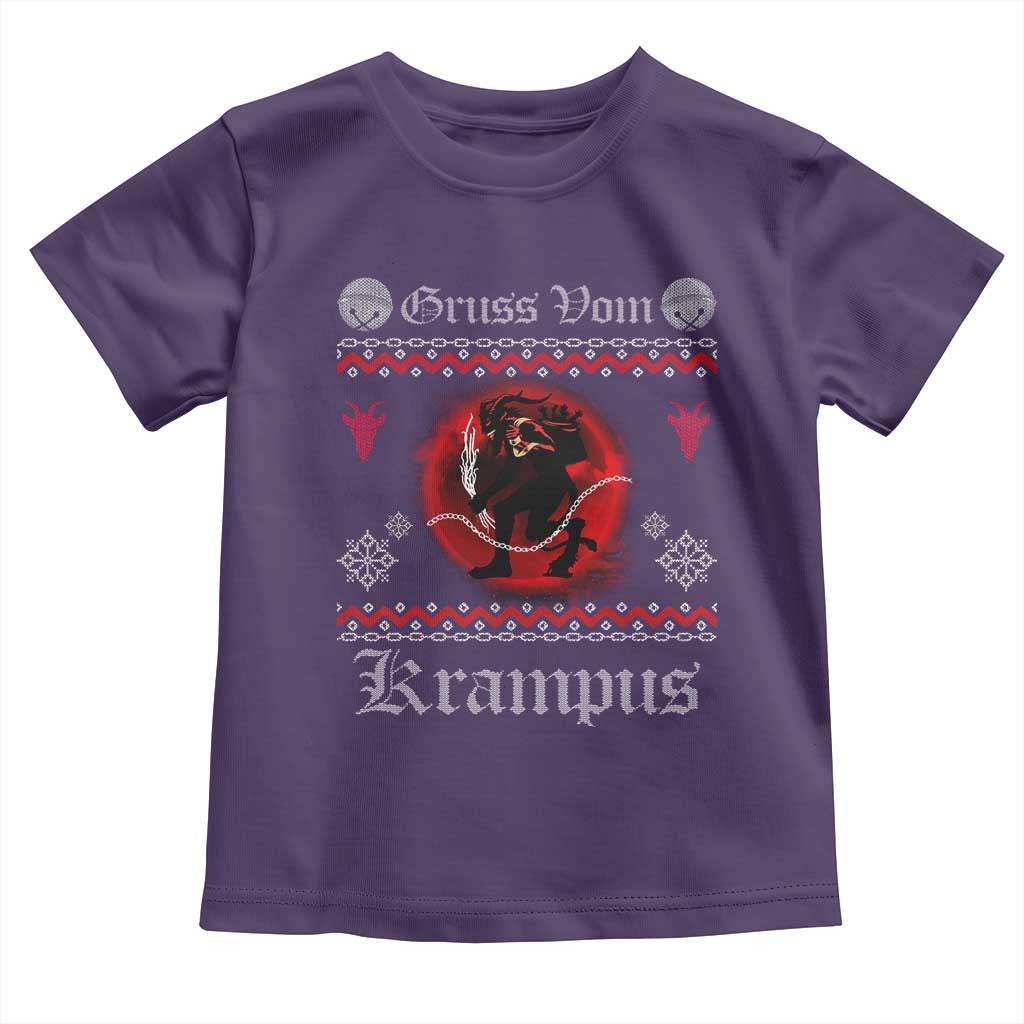 Christmas Krampus Toddler T Shirt Goth Xmas Gruss Von Krampus Ugly Christmas Sweater Evil Pajama TS10 Purple Print Your Wear
