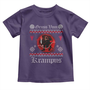 Christmas Krampus Toddler T Shirt Goth Xmas Gruss Von Krampus Ugly Christmas Sweater Evil Pajama TS10 Purple Print Your Wear