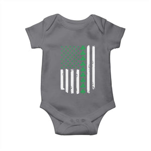 Vintage St. Patricks Day American Flag Shamrocks Baby Onesie TS10 Charcoal Print Your Wear