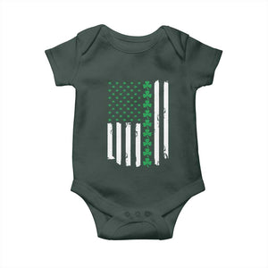 Vintage St. Patricks Day American Flag Shamrocks Baby Onesie TS10 Print Your Wear