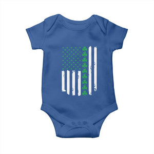 Vintage St. Patricks Day American Flag Shamrocks Baby Onesie TS10 Royal Blue Print Your Wear
