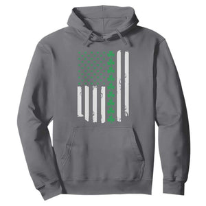 Vintage St. Patricks Day American Flag Shamrocks Hoodie TS10 Charcoal Print Your Wear