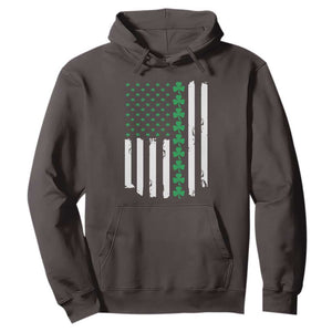 Vintage St. Patricks Day American Flag Shamrocks Hoodie TS10 Dark Chocolate Print Your Wear