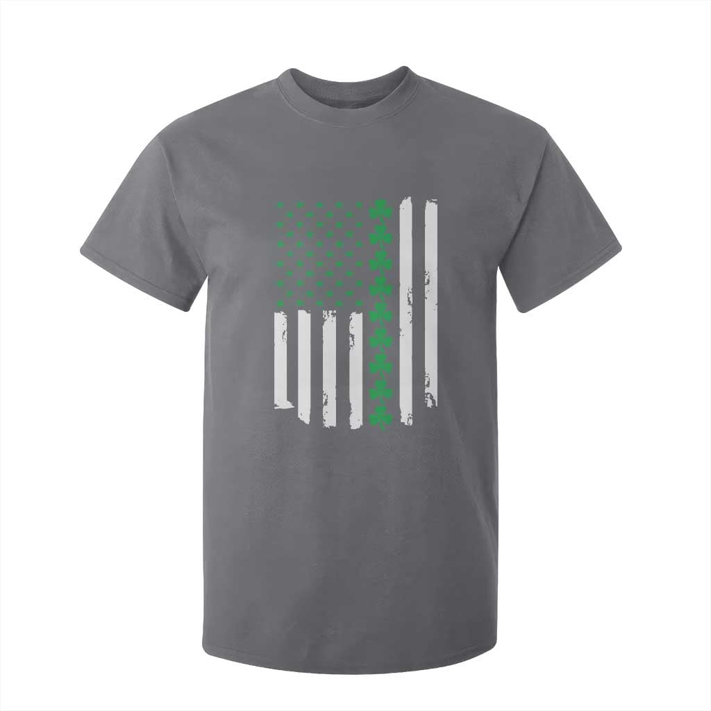 Vintage St. Patricks Day American Flag Shamrocks T Shirt For Kid TS10 Charcoal Print Your Wear