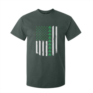 Vintage St. Patricks Day American Flag Shamrocks T Shirt For Kid TS10 Dark Forest Green Print Your Wear