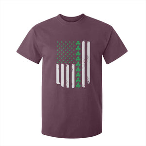 Vintage St. Patricks Day American Flag Shamrocks T Shirt For Kid TS10 Maroon Print Your Wear