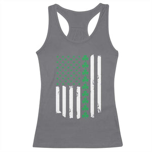 Vintage St. Patricks Day American Flag Shamrocks Racerback Tank Top TS10 Charcoal Print Your Wear