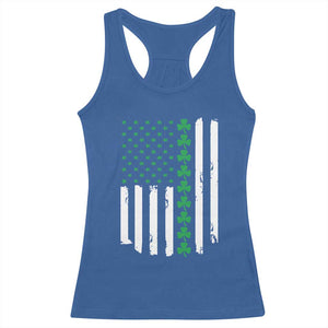Vintage St. Patricks Day American Flag Shamrocks Racerback Tank Top TS10 Royal Blue Print Your Wear