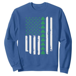 Vintage St. Patricks Day American Flag Shamrocks Sweatshirt TS10 Royal Blue Print Your Wear