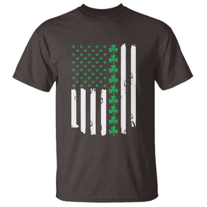 Vintage St. Patricks Day American Flag Shamrocks T Shirt TS10 Dark Chocolate Print Your Wear