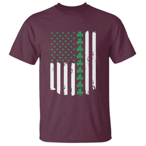 Vintage St. Patricks Day American Flag Shamrocks T Shirt TS10 Maroon Print Your Wear