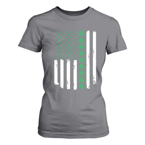 Vintage St. Patricks Day American Flag Shamrocks T Shirt For Women TS10 Charcoal Print Your Wear