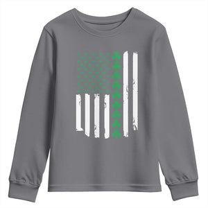 Vintage St. Patricks Day American Flag Shamrocks Youth Sweatshirt TS10 Charcoal Print Your Wear