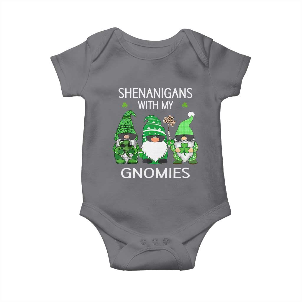 Lucky St Patricks Day Gnomes Baby Onesie Shamrock Leopard Gnome Irish TS10 Charcoal Print Your Wear