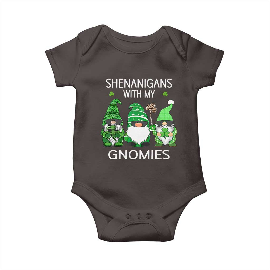Lucky St Patricks Day Gnomes Baby Onesie Shamrock Leopard Gnome Irish TS10 Dark Chocolate Print Your Wear