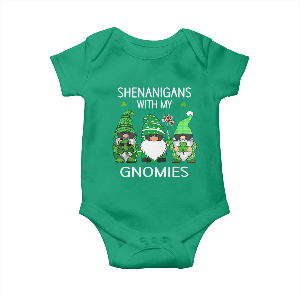 Lucky St Patricks Day Gnomes Baby Onesie Shamrock Leopard Gnome Irish TS10 Irish Green Print Your Wear