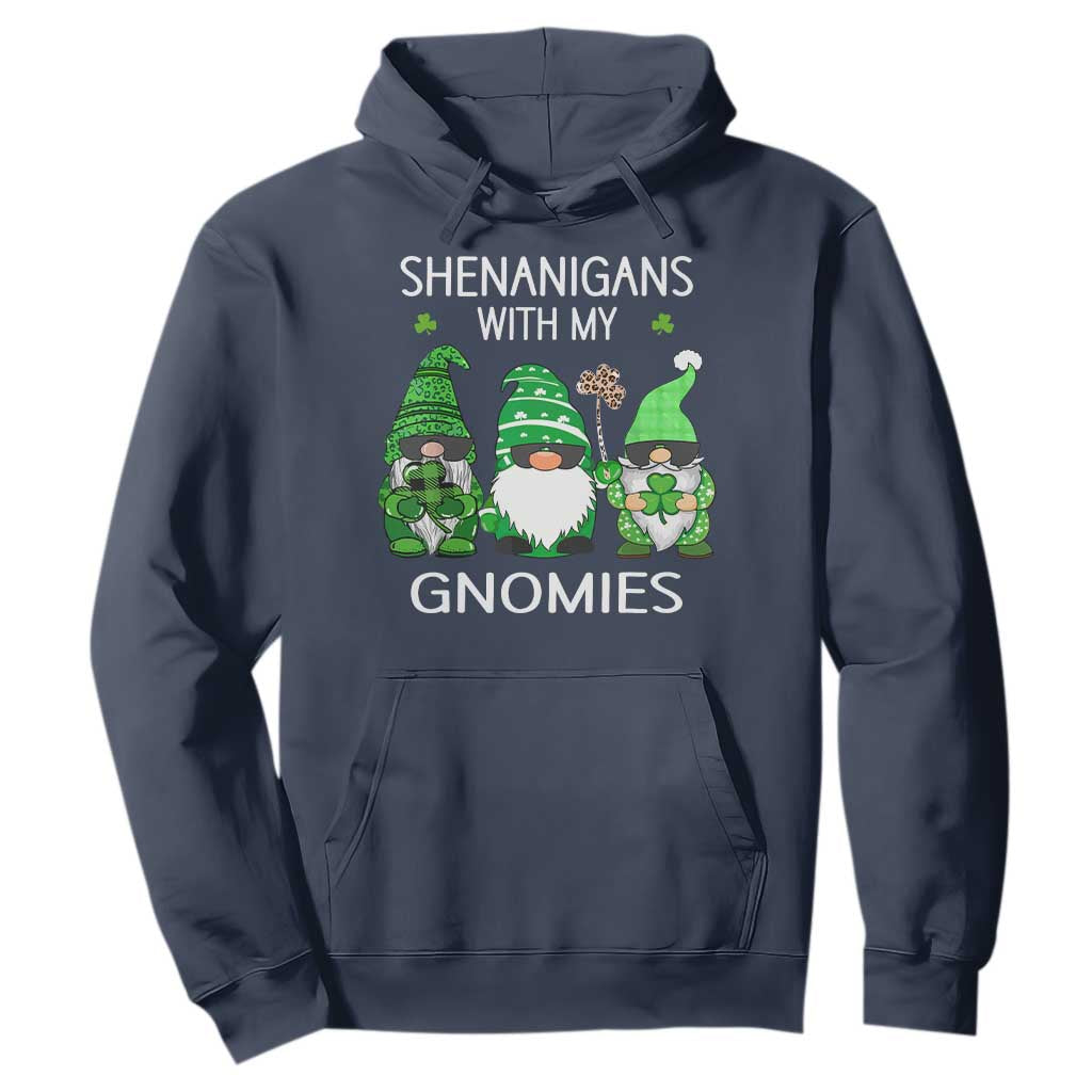 Lucky St Patricks Day Gnomes Hoodie Shamrock Leopard Gnome Irish TS10 Navy Print Your Wear