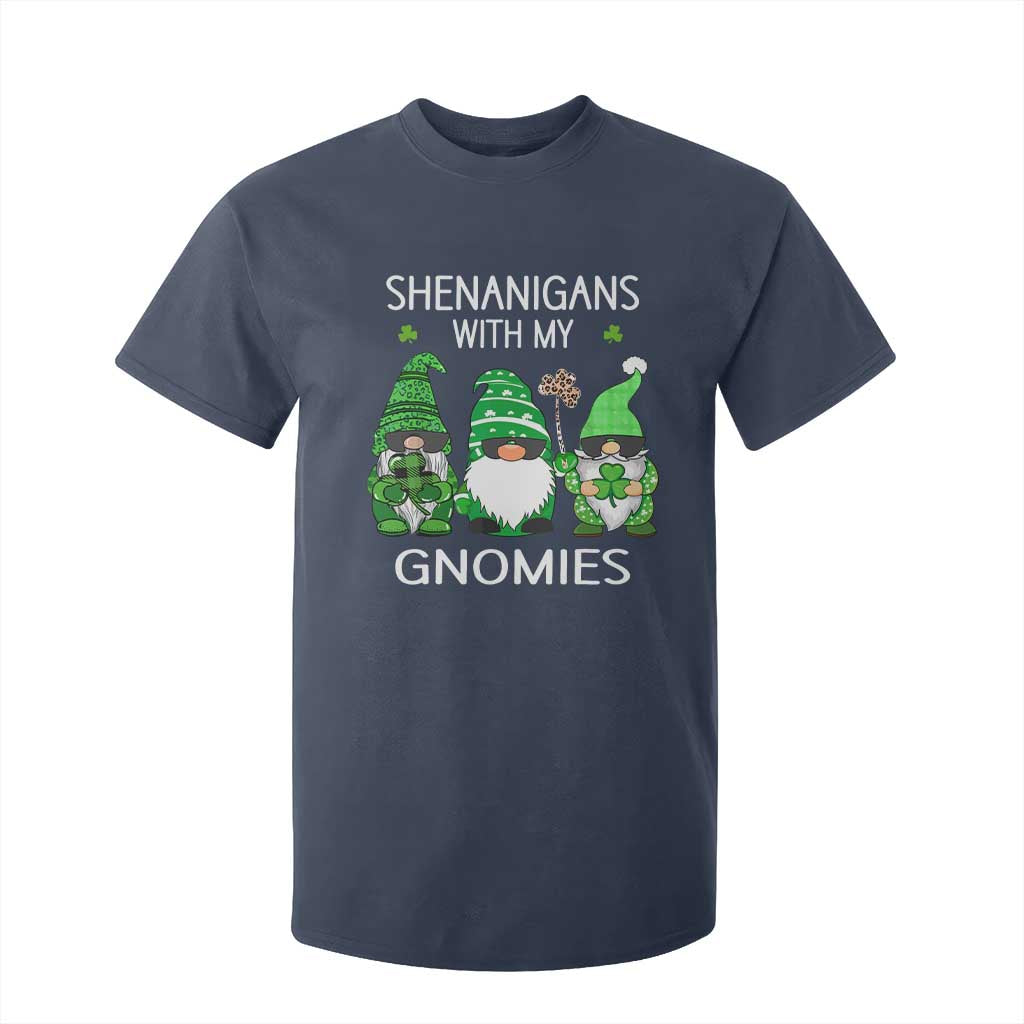 Lucky St Patricks Day Gnomes T Shirt For Kid Shamrock Leopard Gnome Irish TS10 Navy Print Your Wear