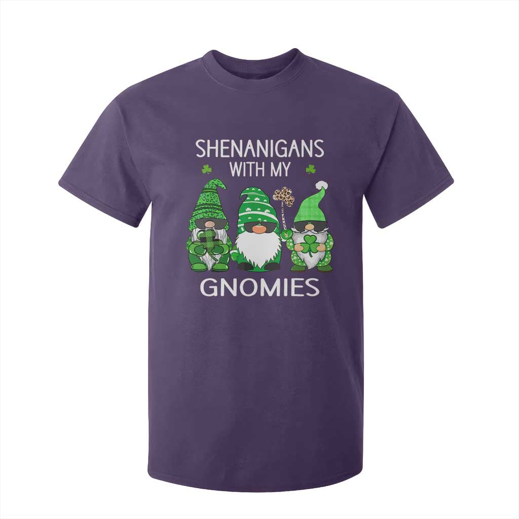 Lucky St Patricks Day Gnomes T Shirt For Kid Shamrock Leopard Gnome Irish TS10 Purple Print Your Wear
