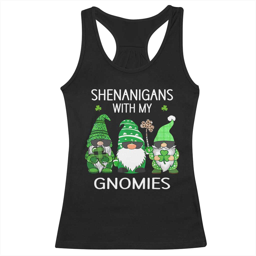 Lucky St Patricks Day Gnomes Racerback Tank Top Shamrock Leopard Gnome Irish TS10 Black Print Your Wear