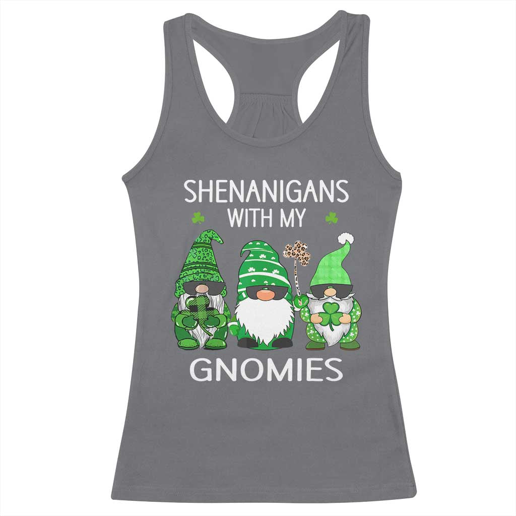 Lucky St Patricks Day Gnomes Racerback Tank Top Shamrock Leopard Gnome Irish TS10 Charcoal Print Your Wear