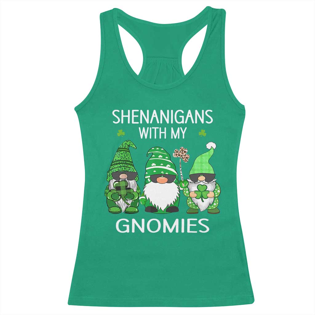 Lucky St Patricks Day Gnomes Racerback Tank Top Shamrock Leopard Gnome Irish TS10 Irish Green Print Your Wear