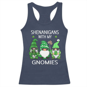 Lucky St Patricks Day Gnomes Racerback Tank Top Shamrock Leopard Gnome Irish TS10 Navy Print Your Wear