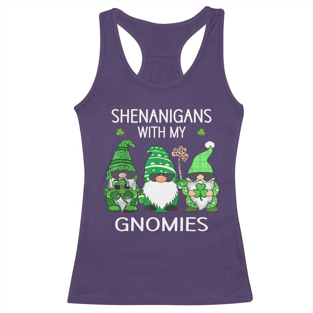 Lucky St Patricks Day Gnomes Racerback Tank Top Shamrock Leopard Gnome Irish TS10 Purple Print Your Wear