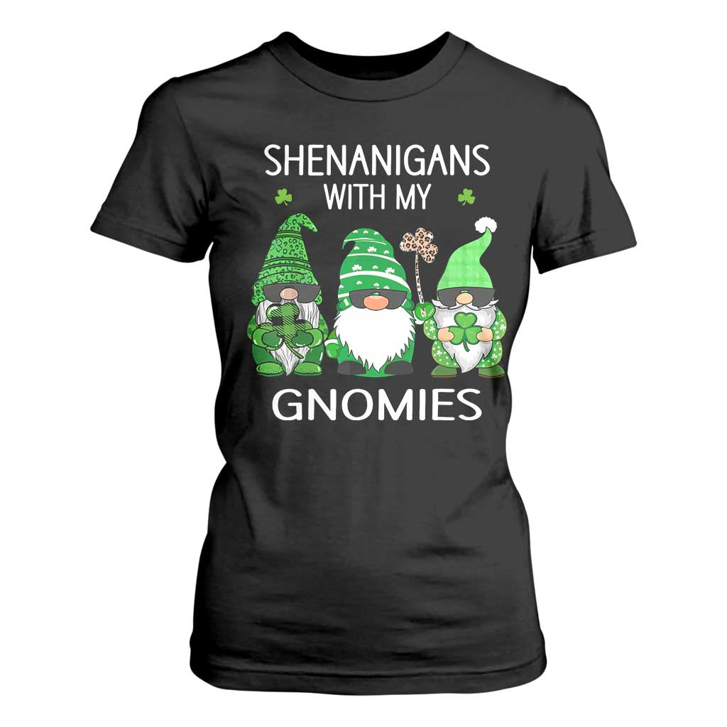 Lucky St Patricks Day Gnomes T Shirt For Women Shamrock Leopard Gnome Irish TS10 Black Print Your Wear