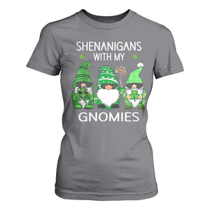 Lucky St Patricks Day Gnomes T Shirt For Women Shamrock Leopard Gnome Irish TS10 Charcoal Print Your Wear