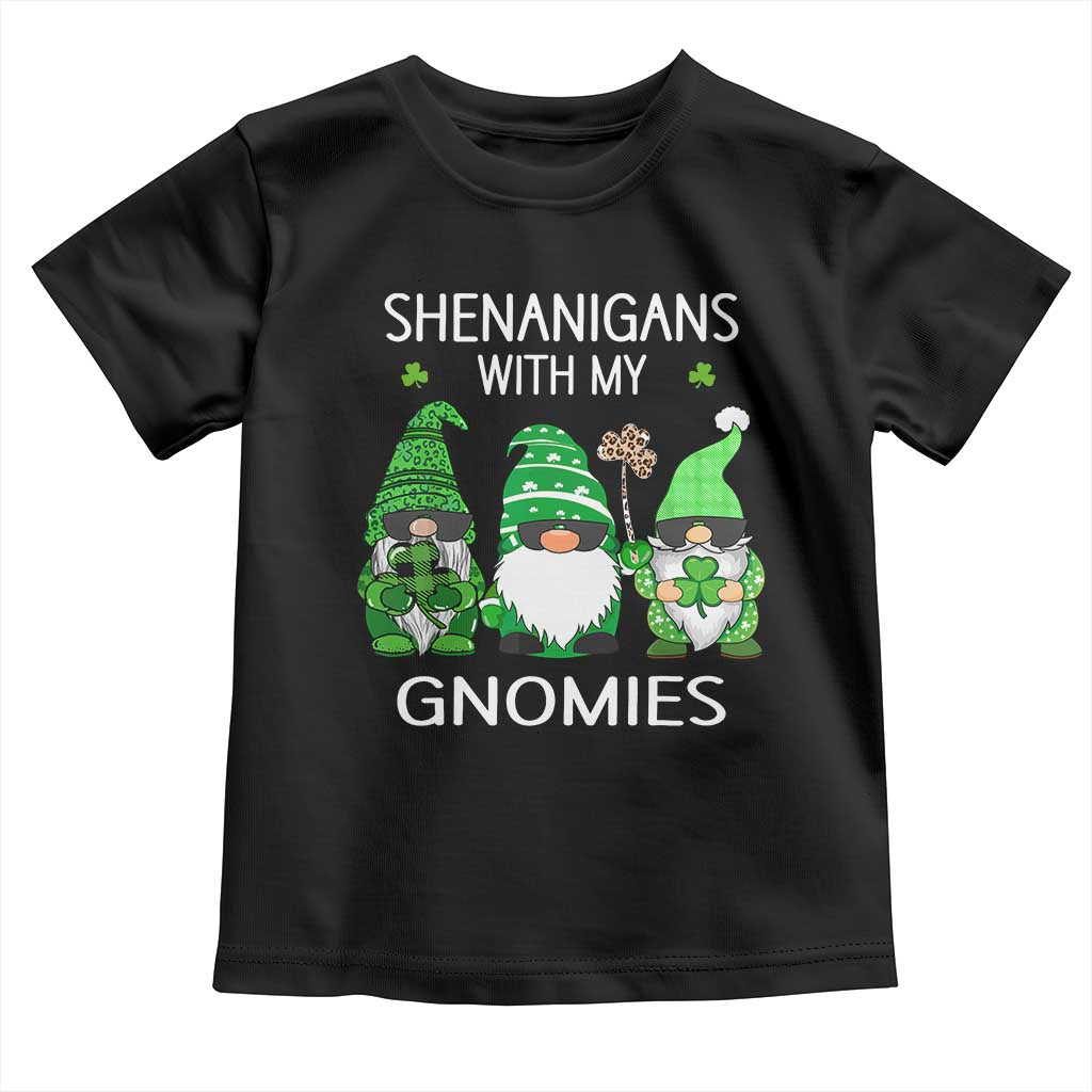 Lucky St Patricks Day Gnomes Toddler T Shirt Shamrock Leopard Gnome Irish TS10 Black Print Your Wear