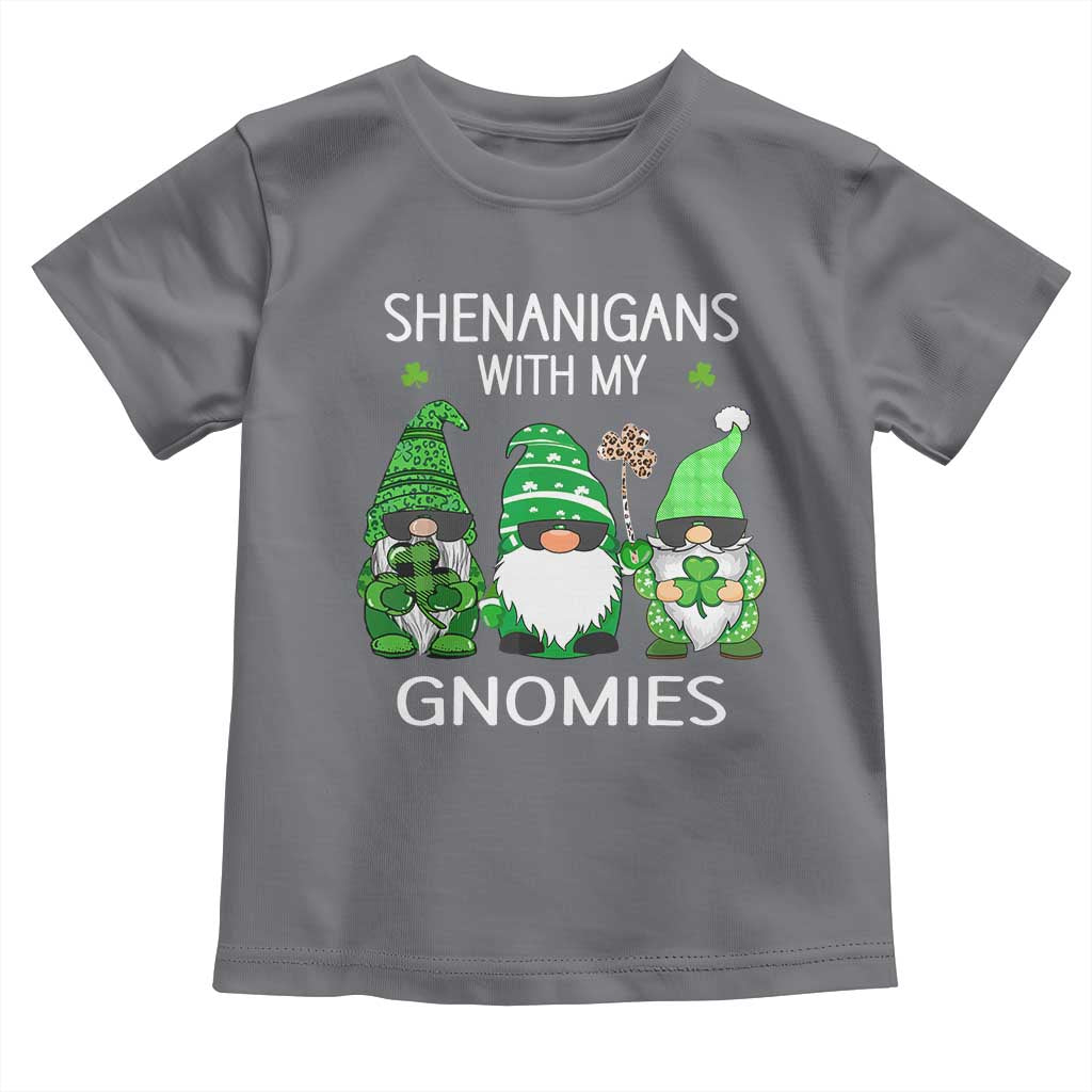 Lucky St Patricks Day Gnomes Toddler T Shirt Shamrock Leopard Gnome Irish TS10 Charcoal Print Your Wear