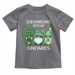 Lucky St Patricks Day Gnomes Toddler T Shirt Shamrock Leopard Gnome Irish TS10 Charcoal Print Your Wear