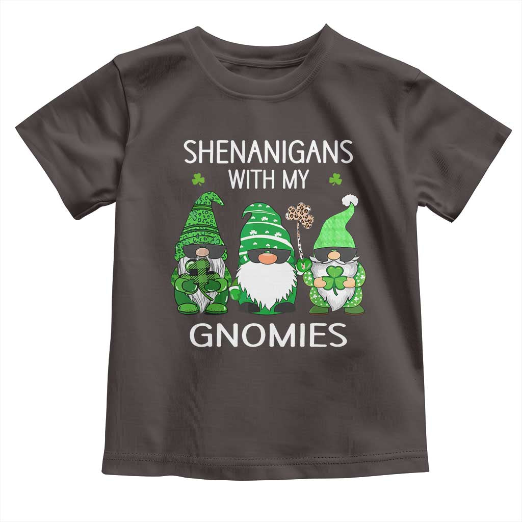 Lucky St Patricks Day Gnomes Toddler T Shirt Shamrock Leopard Gnome Irish TS10 Dark Chocolate Print Your Wear