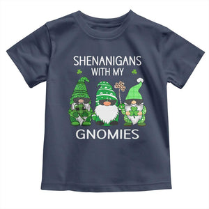 Lucky St Patricks Day Gnomes Toddler T Shirt Shamrock Leopard Gnome Irish TS10 Navy Print Your Wear