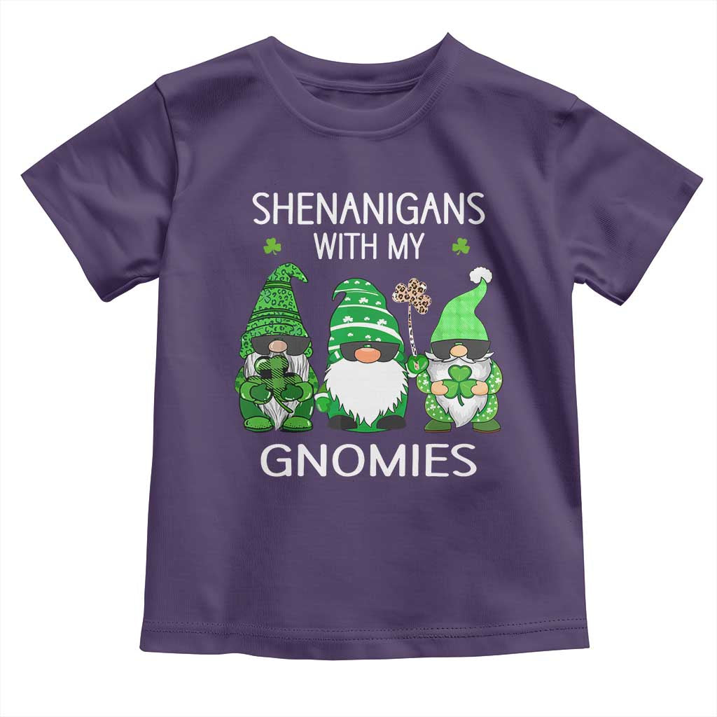 Lucky St Patricks Day Gnomes Toddler T Shirt Shamrock Leopard Gnome Irish TS10 Purple Print Your Wear