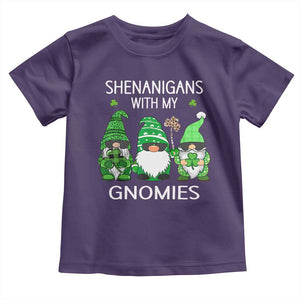 Lucky St Patricks Day Gnomes Toddler T Shirt Shamrock Leopard Gnome Irish TS10 Purple Print Your Wear