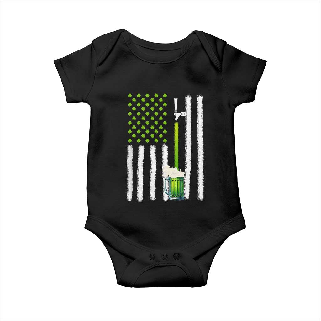 St. Patricks Day Irish Beer American Flag Baby Onesie Brewery Craft Beer TS10 Black Print Your Wear